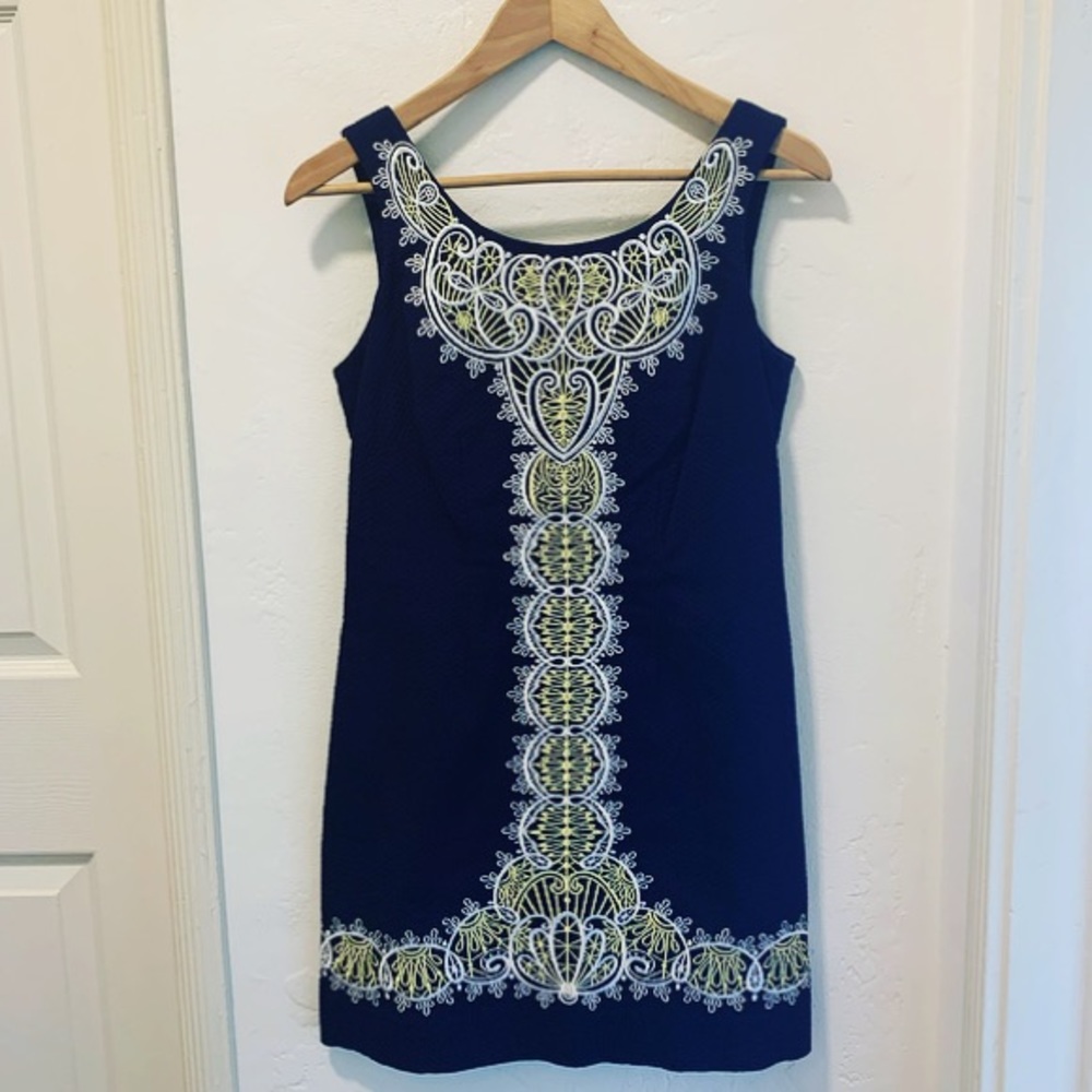 Lilly Pulitzer Delia Shift Dress True Navy Catch - Picture 8 of 9